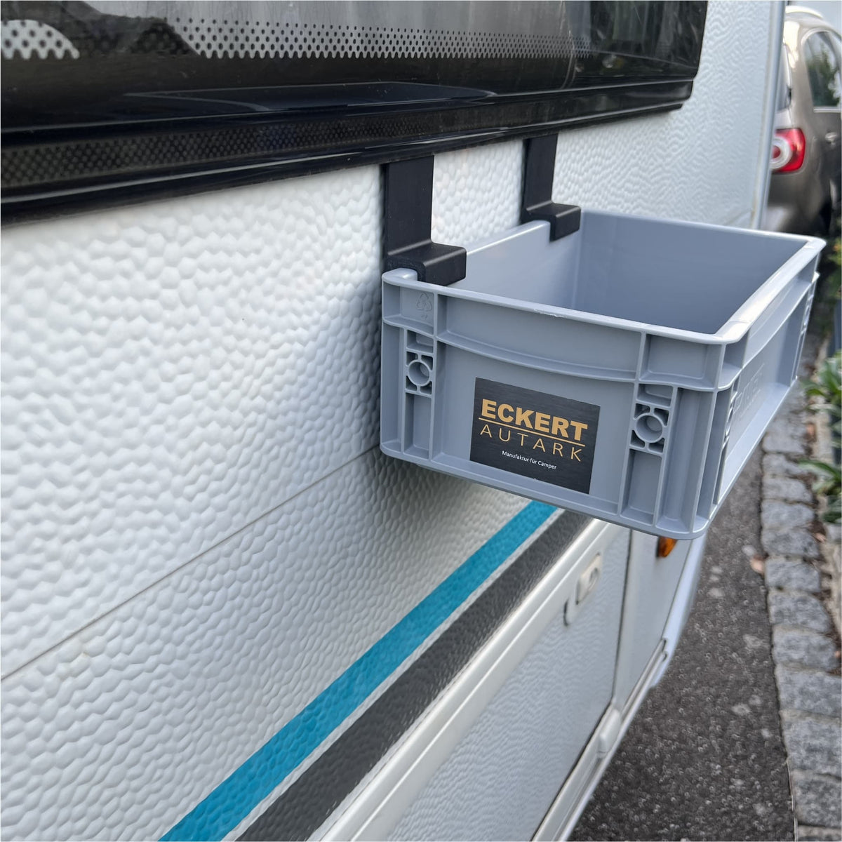 Einhängeablage für Camper-Fenster STARTERSET inkl. Eurobox & carbonfaserverstärkten Einhängehaltern